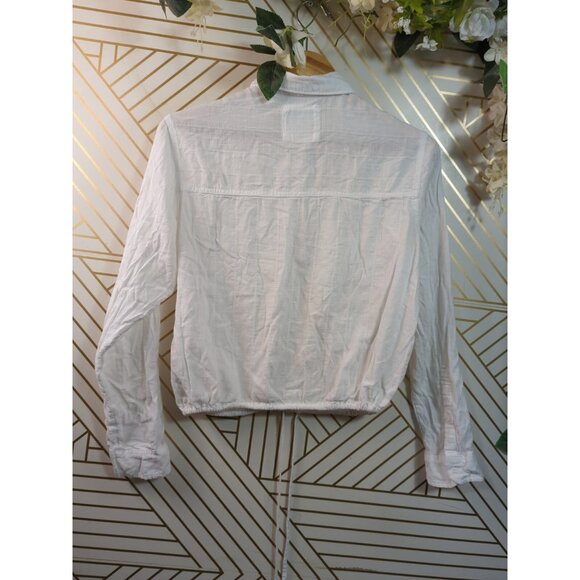 ABERCROMBIE & FITCH Women's White Cotton Sheer Button Up Long Sleeve Size S READ - Picture 6 of 6